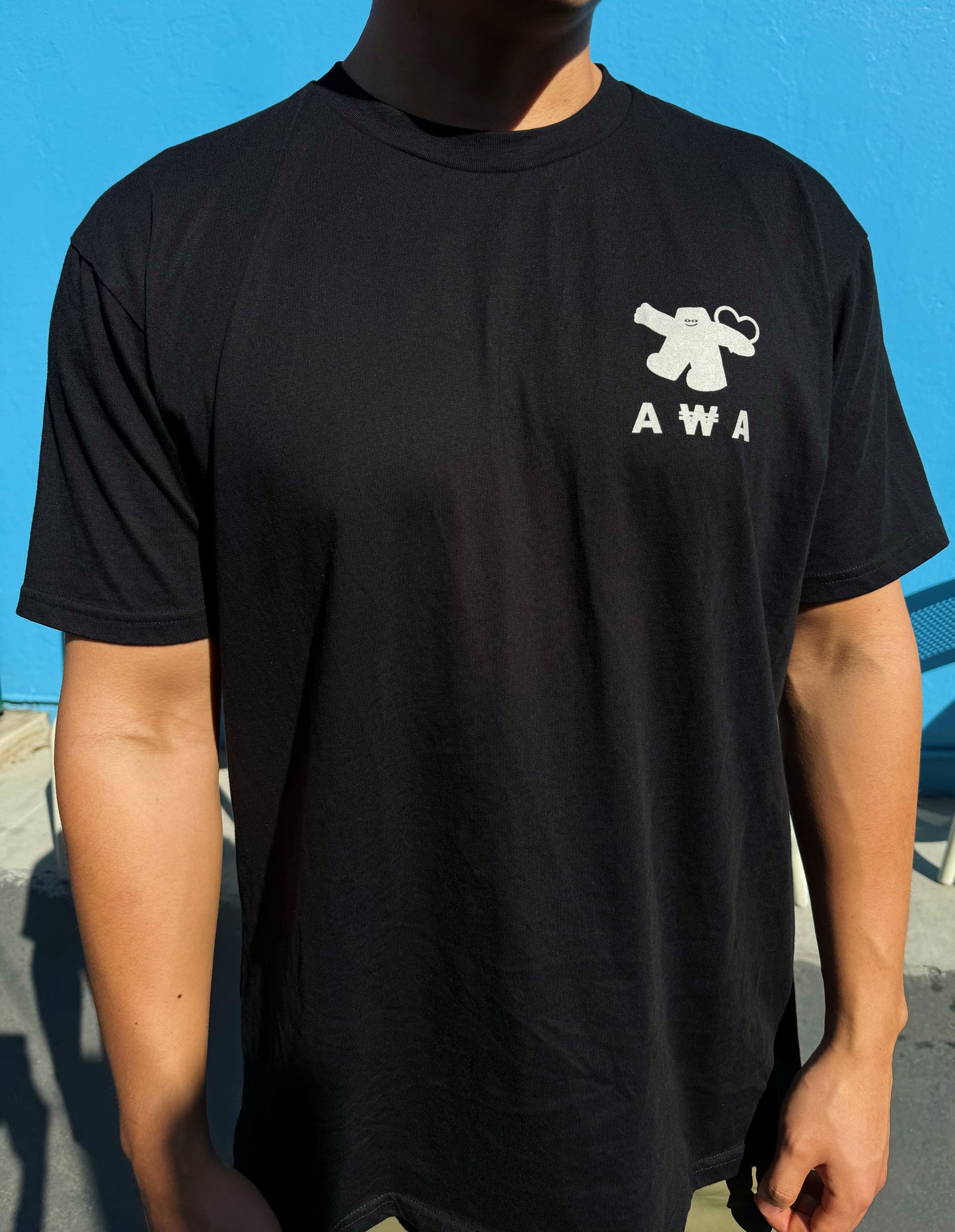 AWA Black Cotton T-Shirt